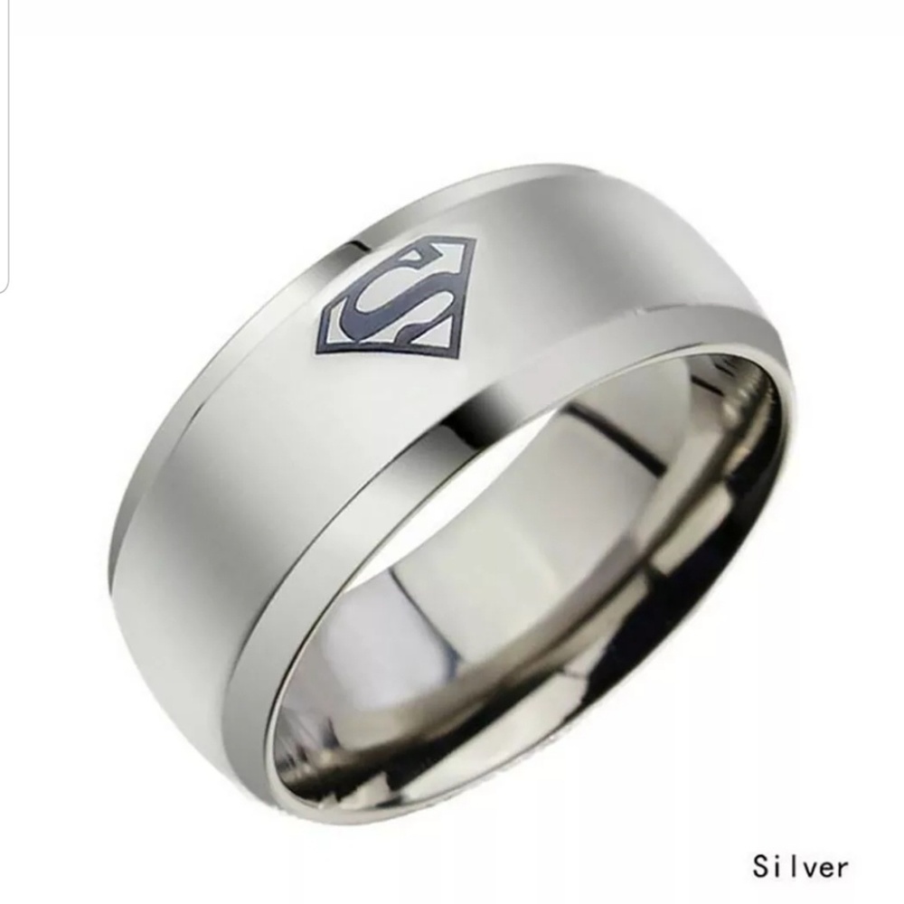 Men's Superman Logo Wedding Band Ring